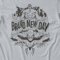 Marvel Spider-Man Brand New Day Hulk In Web Crawler Black White T-Shirt Sport Grey