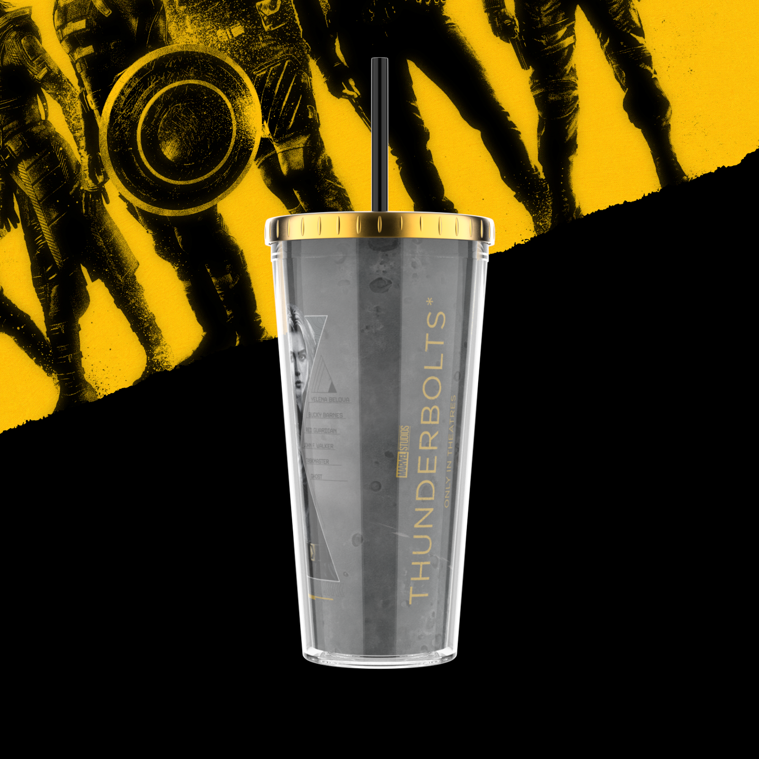 Thunderbolts 20oz Black and Gold Cup
