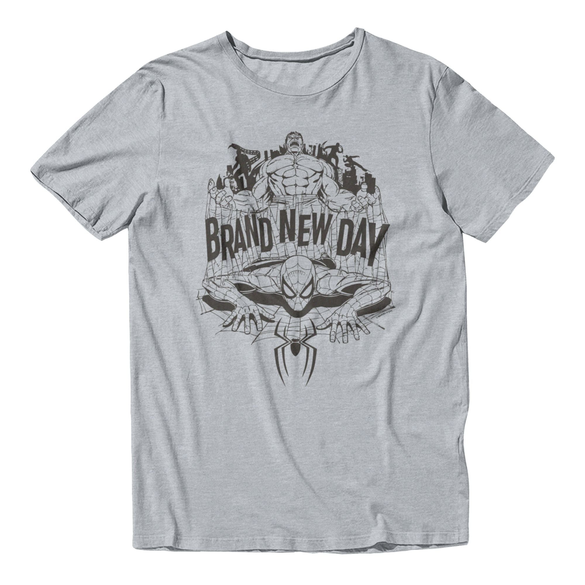Marvel Spider-Man Brand New Day Hulk In Web Crawler Black White T-Shirt Sport Grey