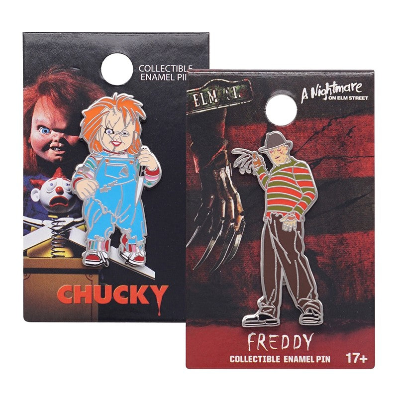 Halloween Chucky & Freddy Enamel Pin Set